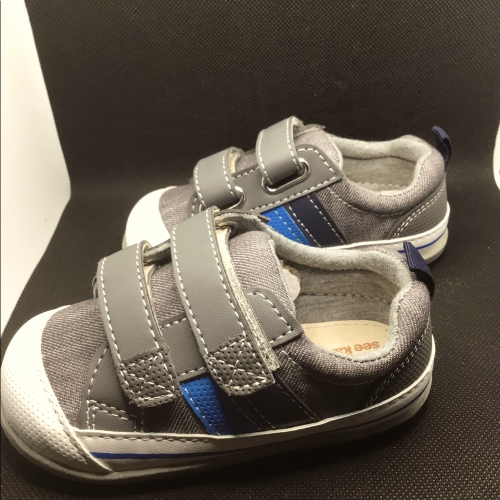 See Kai Run - Russell Sneaker Gray Denim Baby NEW
